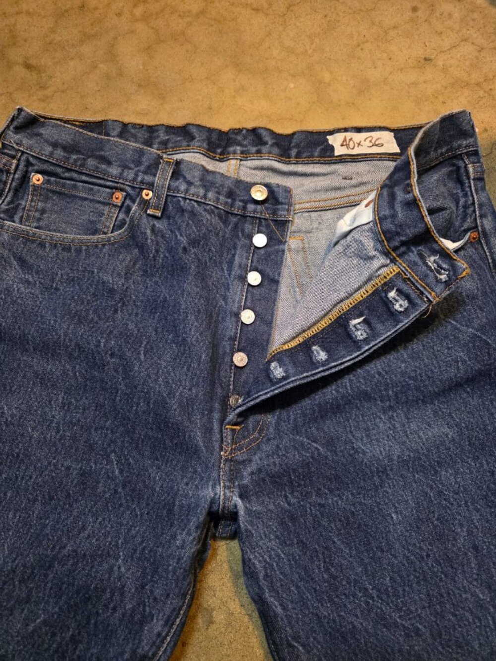 Levi’s 501 Original Fit Jeans 40x36 Blue Denim Straight Leg Classic #0002